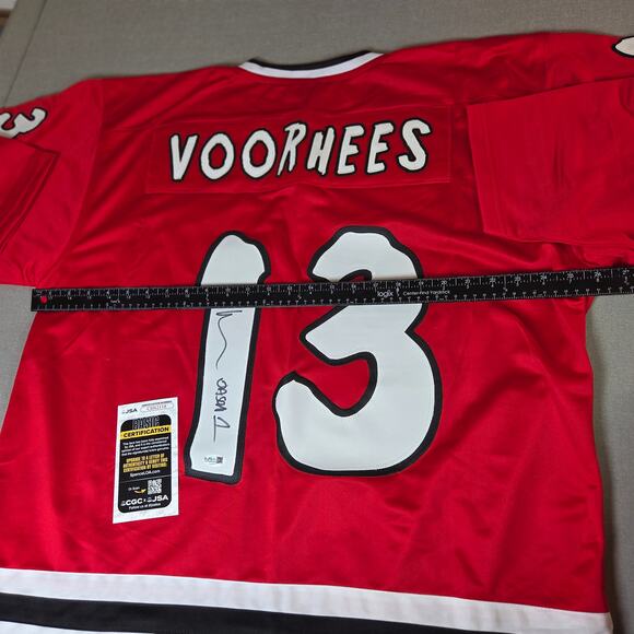 Ari Lehman Jason 1 Signed Jason Voorhees Hockey Jersey JSA COA XL Custom Red - Picture 10 of 15